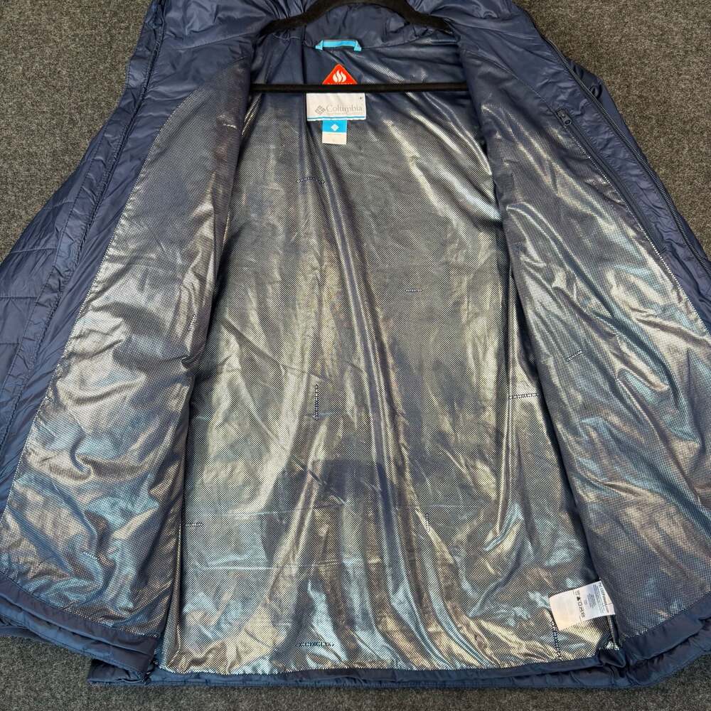 Columbia Mens Omni-Heat Insulated Puffer Jacket Blue Size L - Picture 2 of 10